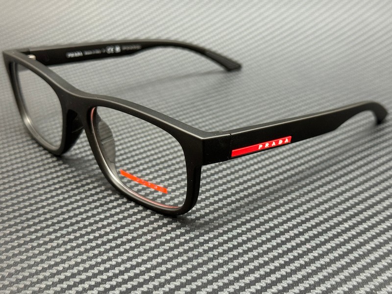PRADA LINEA ROSSA PS 04QV DG01O1 Black Rubbered Men’s 54 mm Eyeglasses