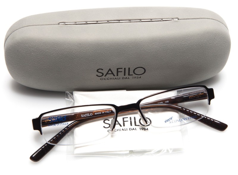 NEW SAFILO TEAM 4148 0JYS SEMI MATTE DARK BROWN EYEGLASSES 52-17-140 B26mm Italy