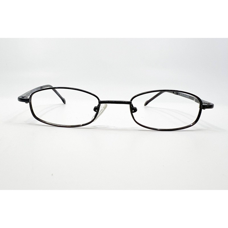 Structure U Eyeglasses Mens Black Oval Metal Frames 43-18-125 43mm