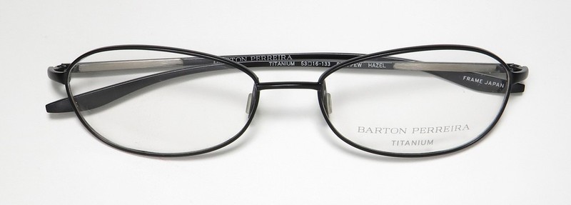 NEW BARTON PERREIRA HAZEL EYEWEAR JAPAN TITANIUM FULL-RIM BKS/PEW 53-16-133 gallery