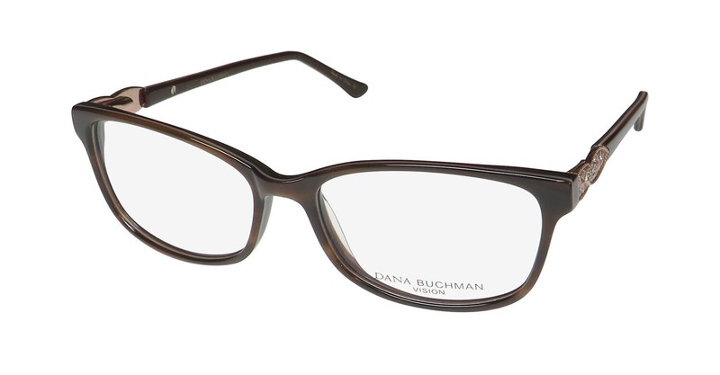 NEW DANA BUCHMAN LAINE EYEGLASS FRAME FULL-RIM WOMENS 52-16-135 PLASTIC BROWN BR