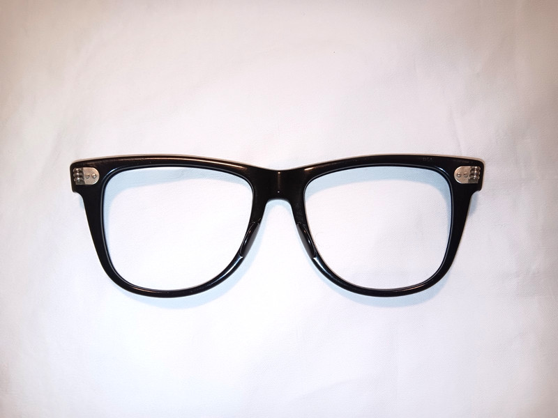 Vintage B&L Ray-Ban Black Wayfarer Frame Fronts Only 5024 gallery