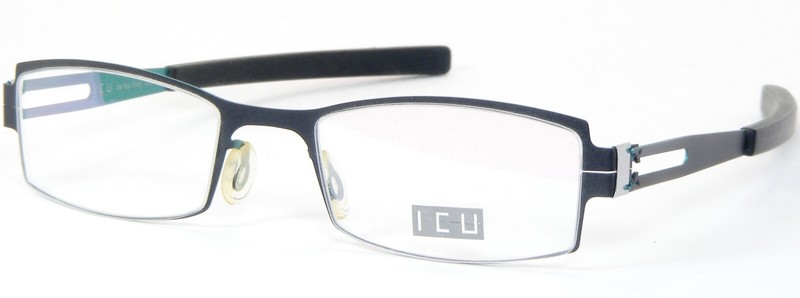 ICU by top look 8204 1 Matt Charcoal (Black) /Teal RARE EYEGLASSES 44-17-125mm