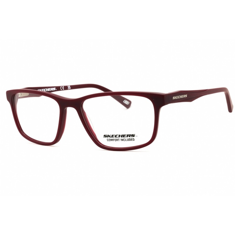 Skechers Men’s Eyeglasses Matte Red Acetate Rectangular Shape Frame SE3229 067