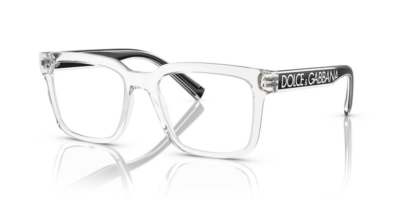 Dolce & Gabbana Square Man Eyeglasses DG5101 3133 52mm Crystal – NEW