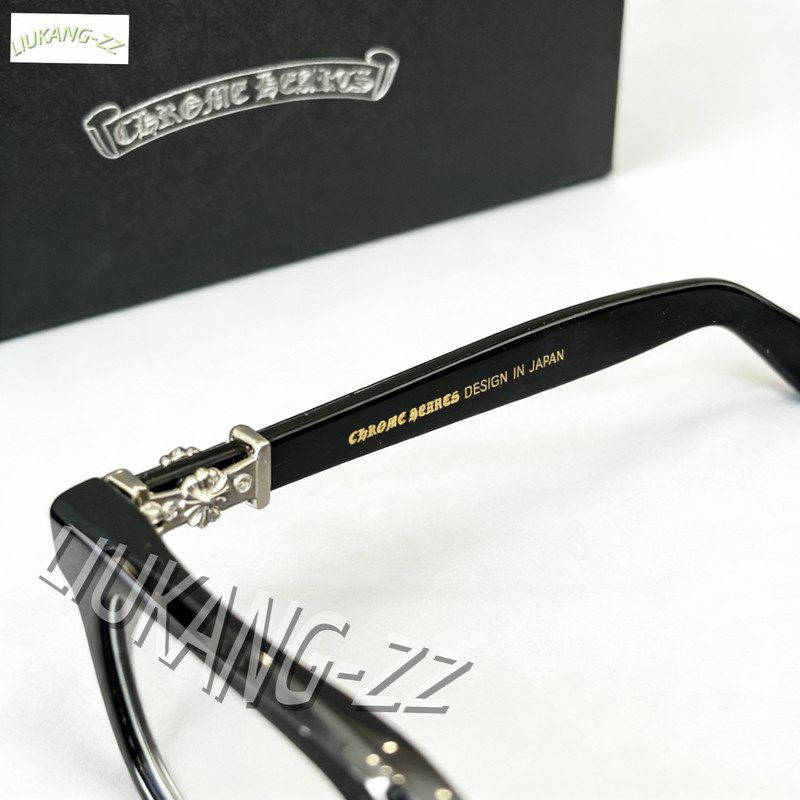 CH Inspired Gothic Cross Black Acetate Eyeglasses Clear Anti-Blue Light Unisex gallery