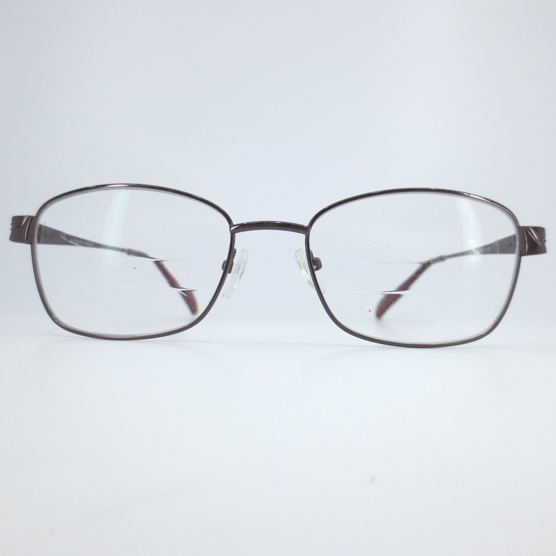 Modern Amelia Orchid Eyeglasses Plum Burgundy Metal Frame 54-19-135