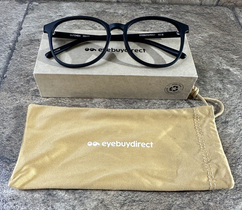 Eyebuydirect DUTCHESS Matte Black Eyeglasses Frame 53-17-139mm w/ Pouch NWOT G12