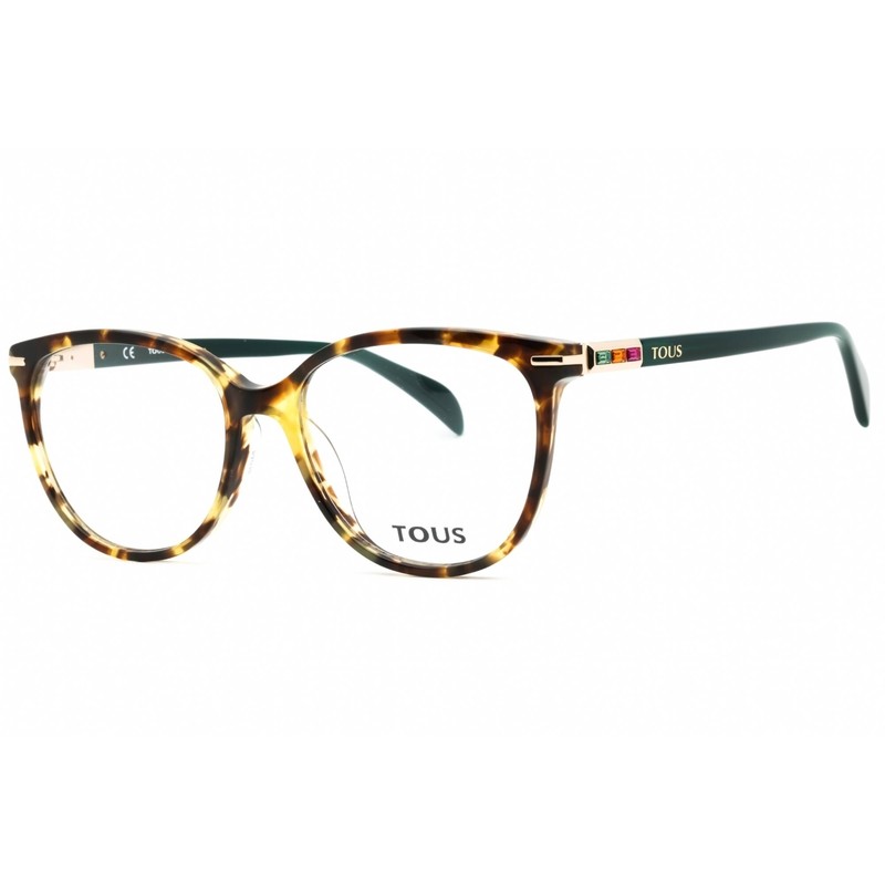 Tous Women’s Eyeglasses Shiny Brown Havana Acetate Phantos Full Rim VTOB12S 0710