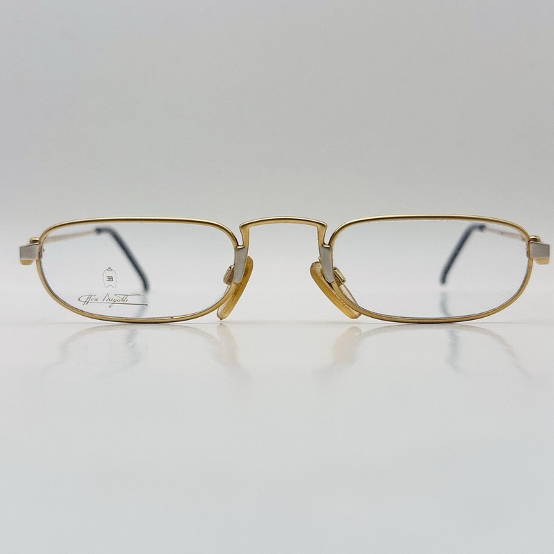 Bugatti eyeglasses Men Ladies Oval Gold Silver Mod. EB 606 Reading Ettore New