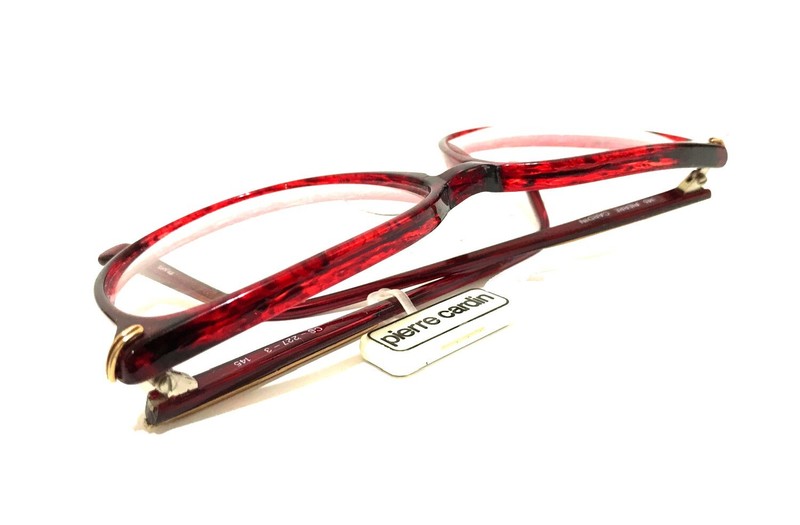 Vintage Pierre Cardin CS 227 3 Oversize Eyeglasses Frame 59-15-145 Red Black gallery