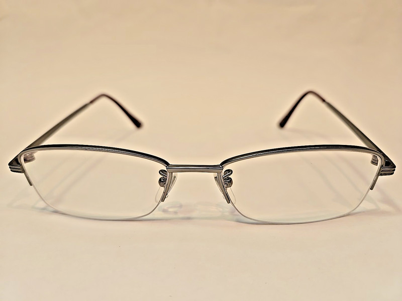 Gucci GG1060OJ 001 Titanium Eyeglasses Gunmetal 54-17-145 Designer, Half Rim