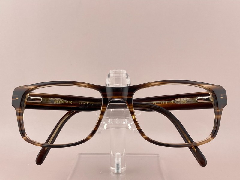 Perry Ellis Eyeglasses Frame PE 318-2 Havana Brown Full Rim 54-18-140 Square