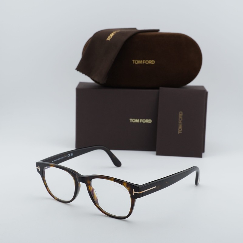 Tom Ford FT5898-B 052 Dark Havana/Clear Blue Light Block 50mm Eyeglasses New …