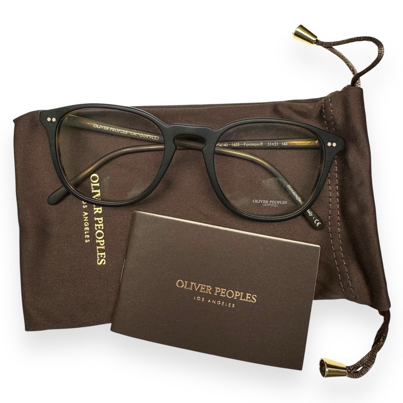 Oliver Peoples Forman-R Eyeglasses Glasses Matte Black on Olive Tortoise w/pouch