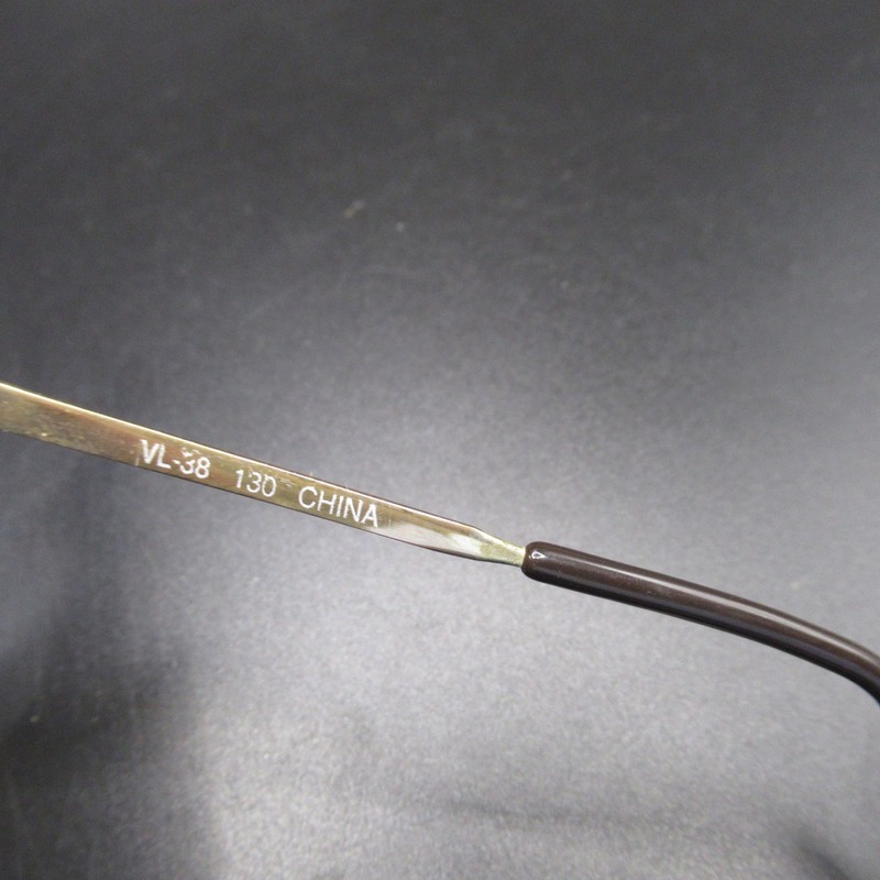 Optique Marquis VL-38 Demi-Brown Gold Metal Half Rim Eyeglass Frames 52-20-130 gallery