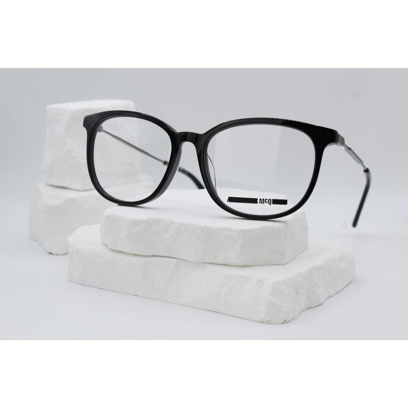 Alexander McQueen MQ0281OA Black Hybrid Eyeglasses 53-16-145