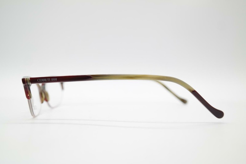 Vintage Cerruti 1881 C 2203 Burgundy Olive Half Rim Glasses Frame NOS gallery