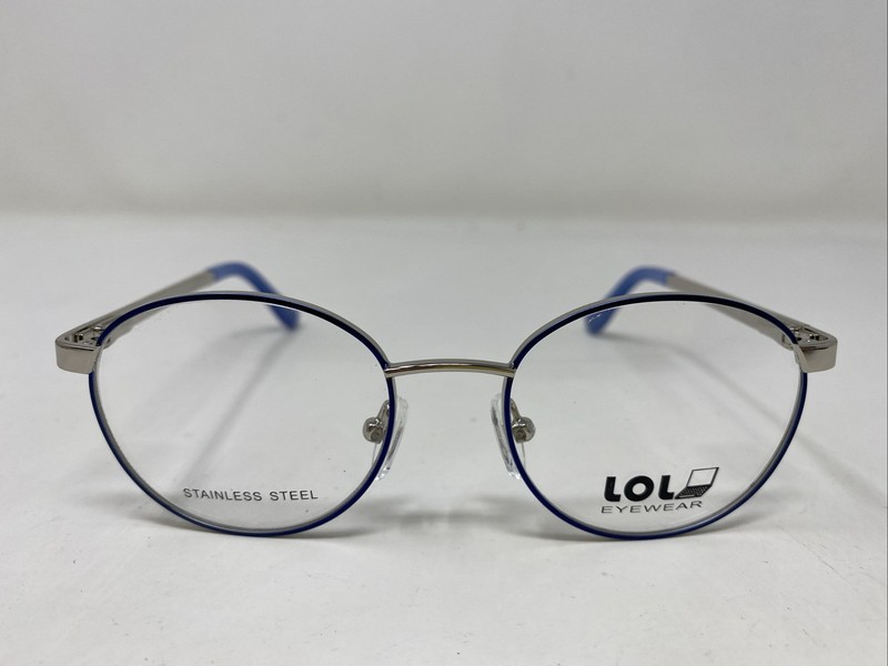 LOL Eyewear LOL-34 BLUE 45-16-125 Blue/Silver Full Rim Eyeglasses Frame &E14