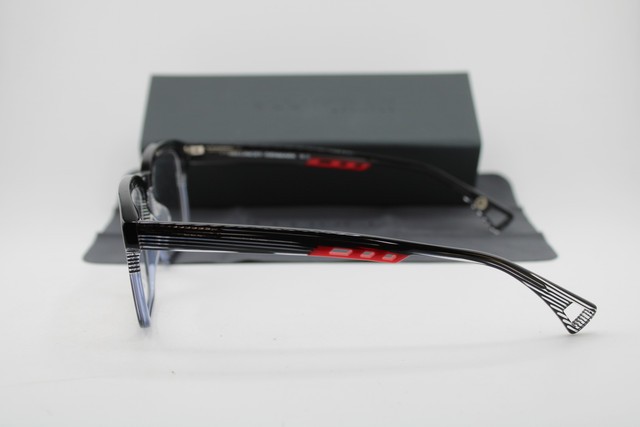 NEW BELLINGER DENMARK VENOM C940 BLACK RED FADE CLEAR AUTHENTIC EYEGLASSES 56-21 gallery