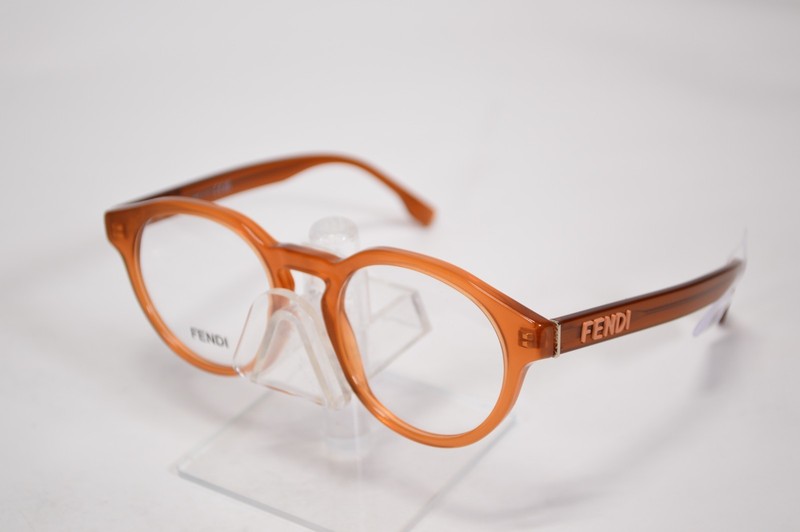 Fendi Eyeglasses FE50130I 044 51/20/145 Brown Round Spellout
