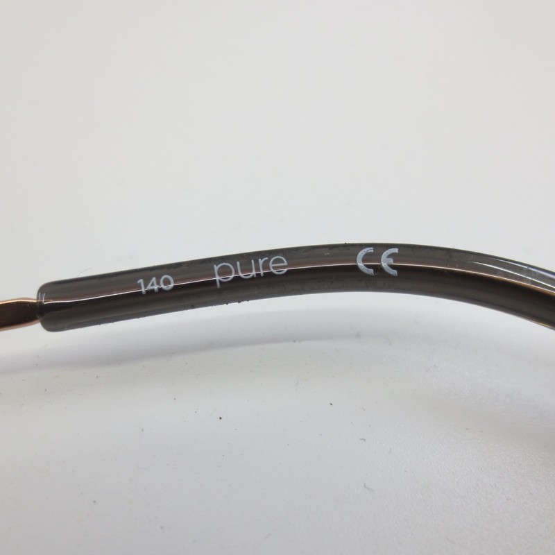 Pure P-3007 Titanium Eyeglasses Dark Grey Rose Gold Cat Eye Frames 54-17-140 gallery