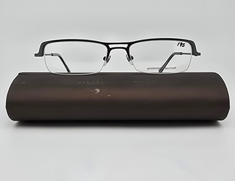 Prodesign Denmark 1200 c.6631 Grey Gunmetal Semi Rimless Eyeglasses Frame w Case