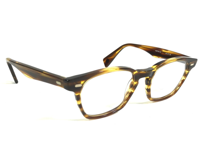 Article One Eyeglasses Frames FENTON 22 Yellow Brown Striped Horn 49-19-145 gallery