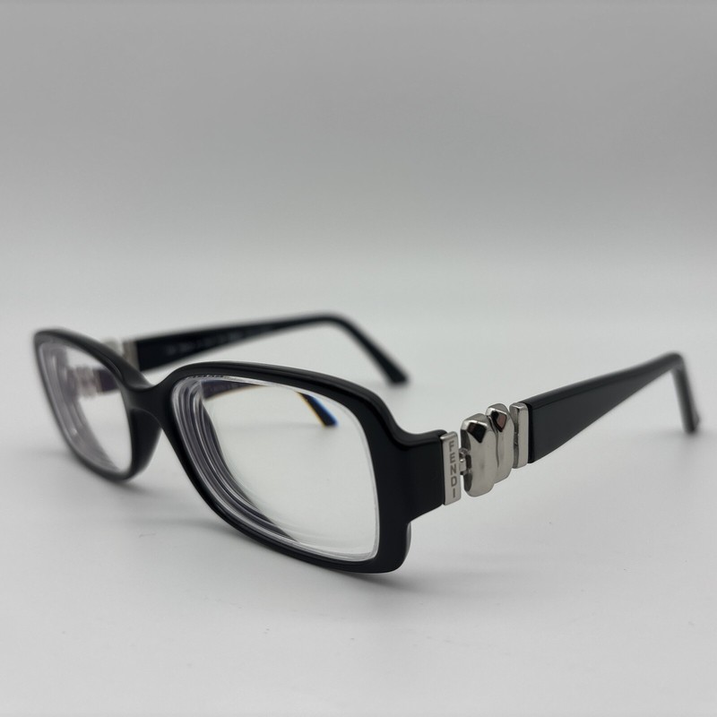 FENDI F832 001 Shiny Black Eyeglasses Glasses Frames 51-16-130 B32mm Italy Made