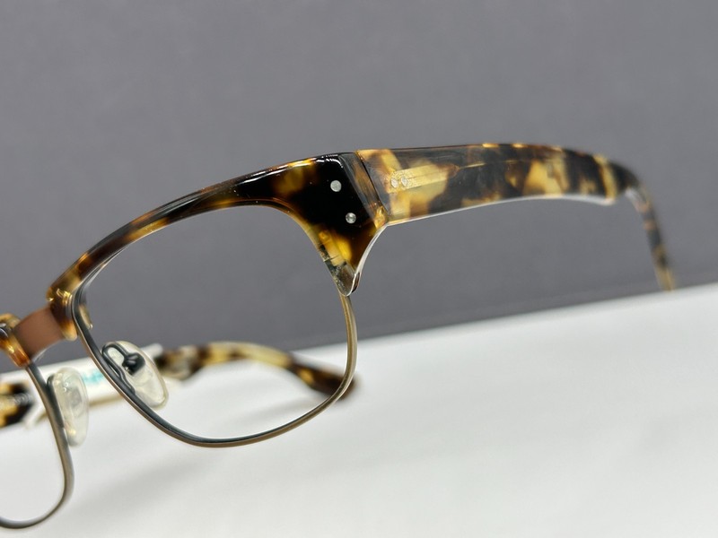 Lafont Eyeglasses Frames Men Woman Brown Havana Brass Square Ryron 532 50s Retro gallery