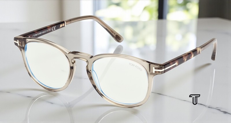 Tom Ford FT5891 B 095 Plastic Light Green Other 49 mm Unisex Eyeglasses