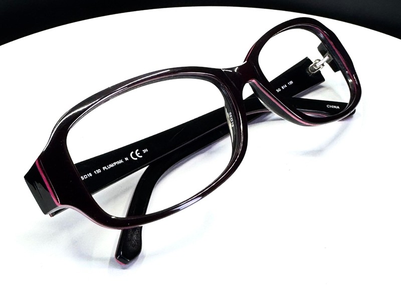 VTG UNBRANDED SG 814 PLUM/PINK Womens Burgundy Oval Eyeglasses FRAMES ONLY gallery