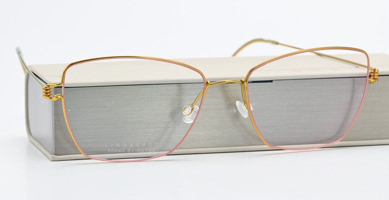 LINDBERG Eyeglasses Femke 51-16 135B Col P60 Air Titanium Rim Soft Orange Pol...