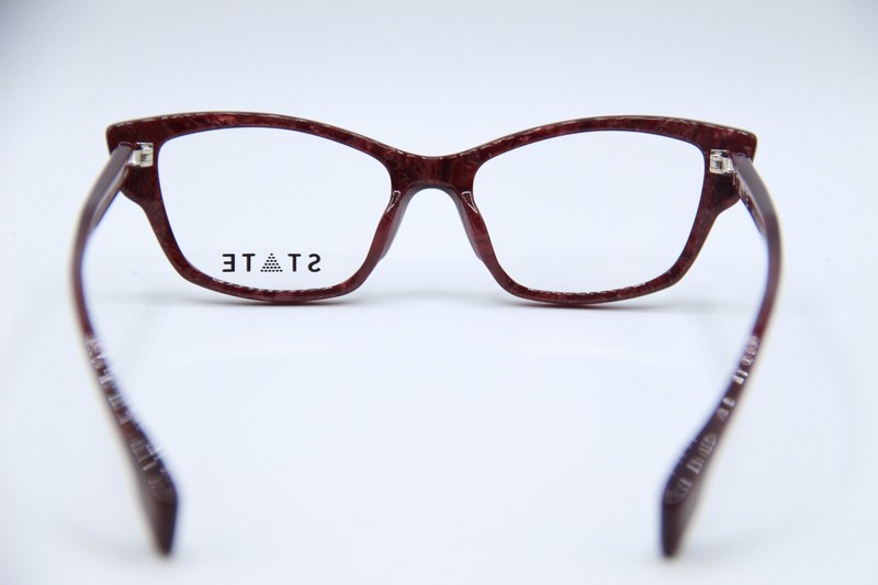 NEW STATE LAKE MERLOT PEARL CRYSTAL BURGUNDY AUTHENTIC DESIGNER EYEGLASSES 52-17 gallery