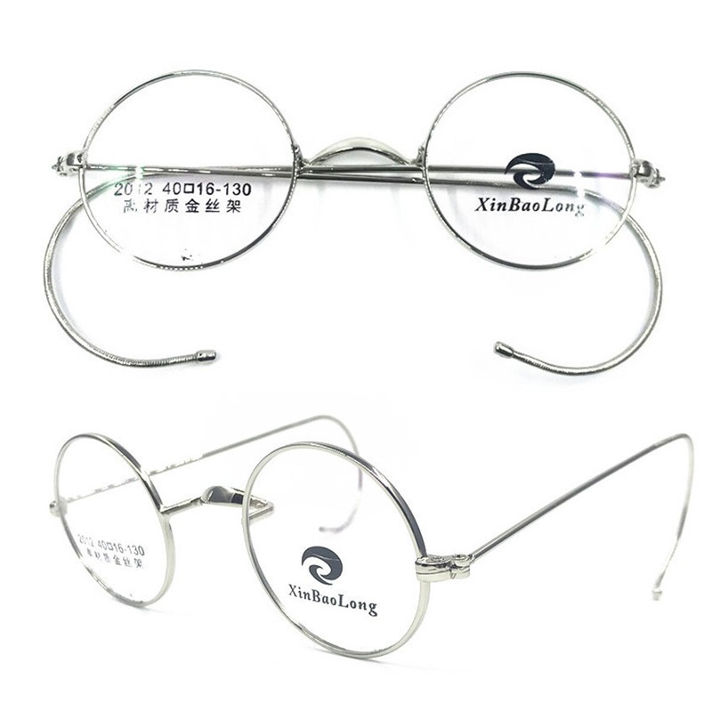 Vintage Round Antique Wire Rim Eyeglass Frames Flexible Full Rim Glasses Unisex
