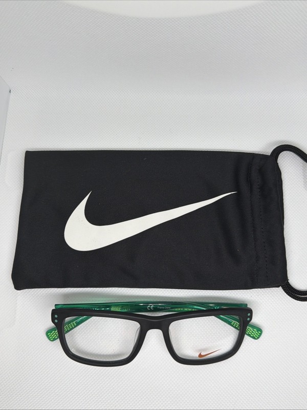 New KIDS NIKE 5536 001 Black & Neptune Green Eyeglasses 46mm with Nike Case