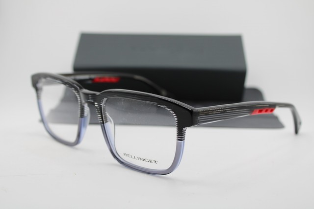 NEW BELLINGER DENMARK VENOM C940 BLACK RED FADE CLEAR AUTHENTIC EYEGLASSES 56-21