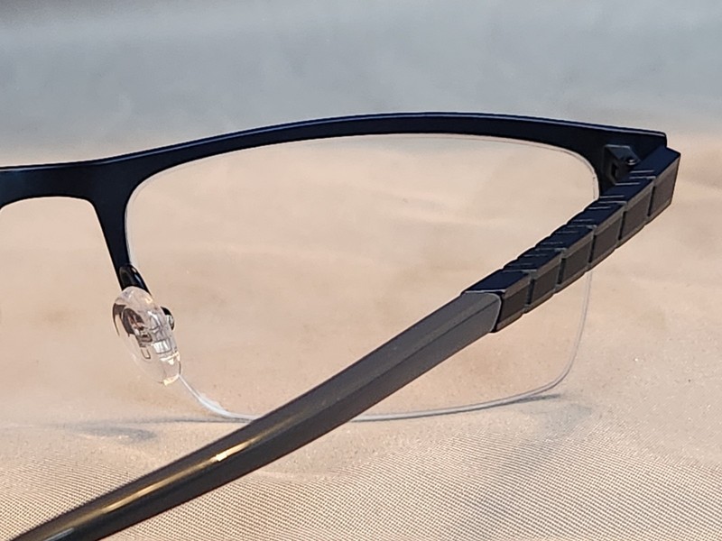 New Men's Cruz Eyeglass Frame I 405 Indigo Titanium Semi-Rimless 56-18-145 gallery