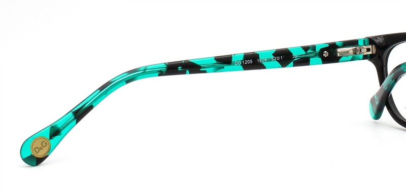 Dolce Gabbana DG 1205 1826 Eyeglasses Glasses Black on Turquoise Pattern No Case gallery