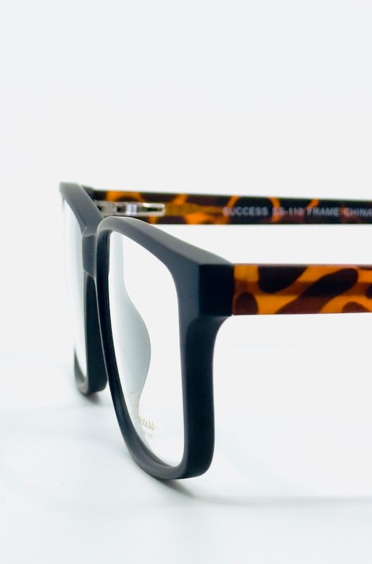 NEW SUCCESS SS-110 MATT BLACK Tortoise Square Full Rim Eyeglasses 60-17-150 B:39 gallery