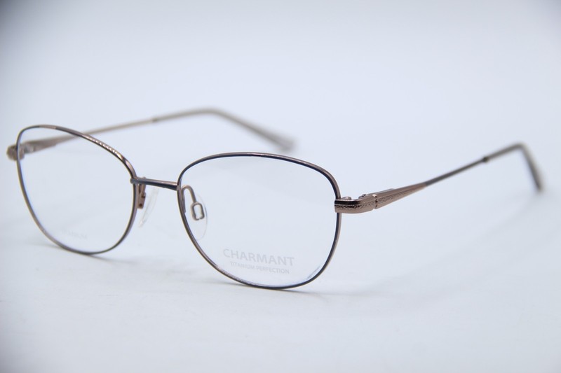 CHARMANT TITANIUM PERFECTION CH29226 GREY ROSE GOLD EYEGLASSES 52-16