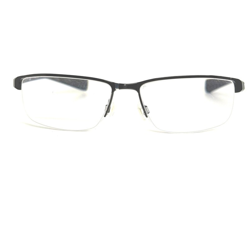 Nike 8098 010 Matte Black Half Rim Eyeglasses Frames 56-16-140 Mens 22517