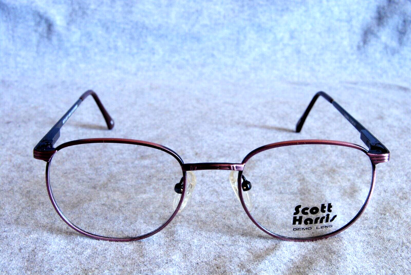 scott harris jr europa eyeglass frames 38 antique burgundy 50-19-140