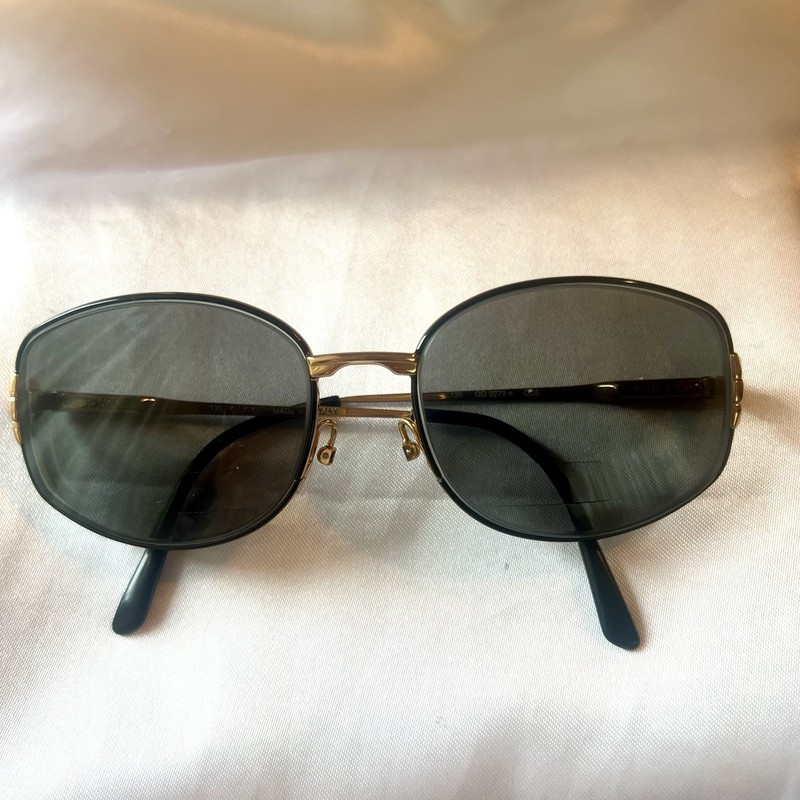 Gucci GG 2279 CD5 Sunglass Frames 55-17-135 Gold Black Italy Needs Nose Pads