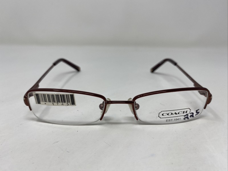 Coach MOIRA (1010) BORDEAUX 47-17-130 Light Red Half Rim Eyeglasses Frame -M76