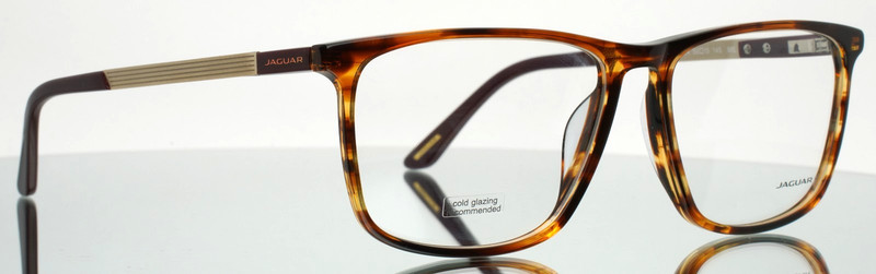 JAGUAR 31030 4764 Brown Gold Mens Rectangle Full Rim Eyeglasses 56-15-145 B:41 gallery