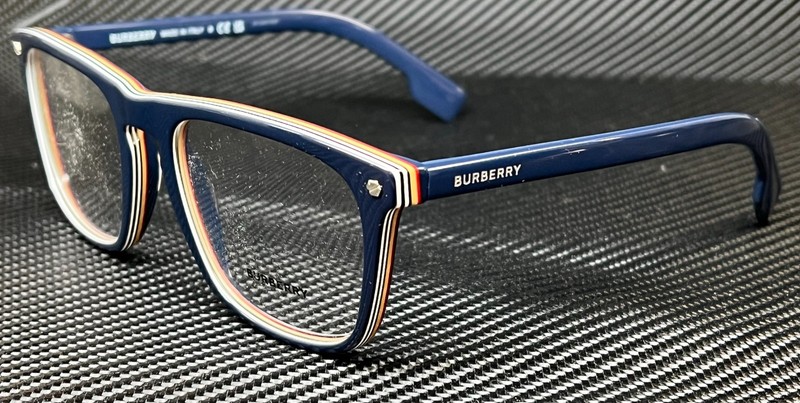 BURBERRY BE2340 3799 Blue Square Rectangle Men’s 56 mm Eyeglasses