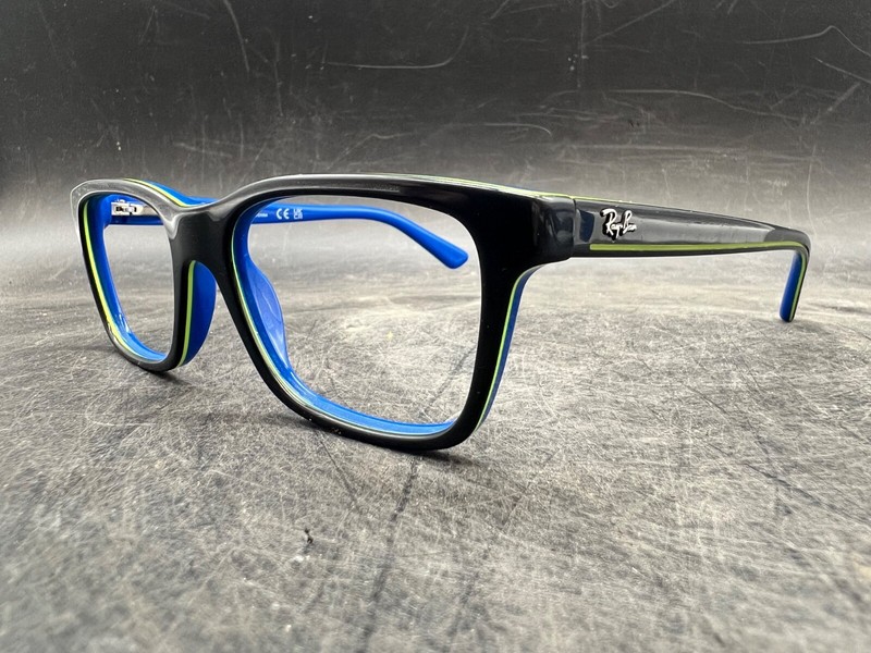 Boys Ray-Ban Eyeglasses Kids RB 1536 Full Frame Square Plastic Blue Black Green gallery