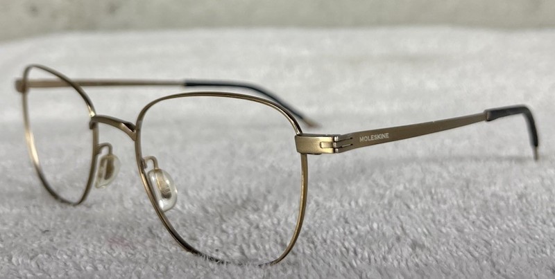 Moleskine Eyewear Collection MO2103 25 Gold Square Eyeglasses Frames 51-19-148