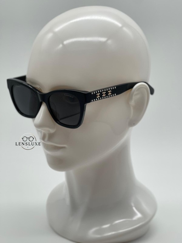 New CHANEL CH9162B Cat Eye Sunglasses Black Frame Grey Gradient Lens